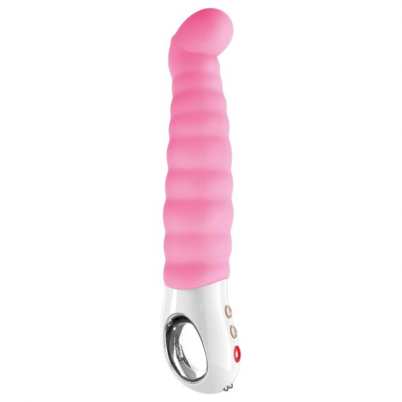 Fun Factory G5 - vibrator G-spot cu acumulator, rezistent la apă, cu striații (roz)