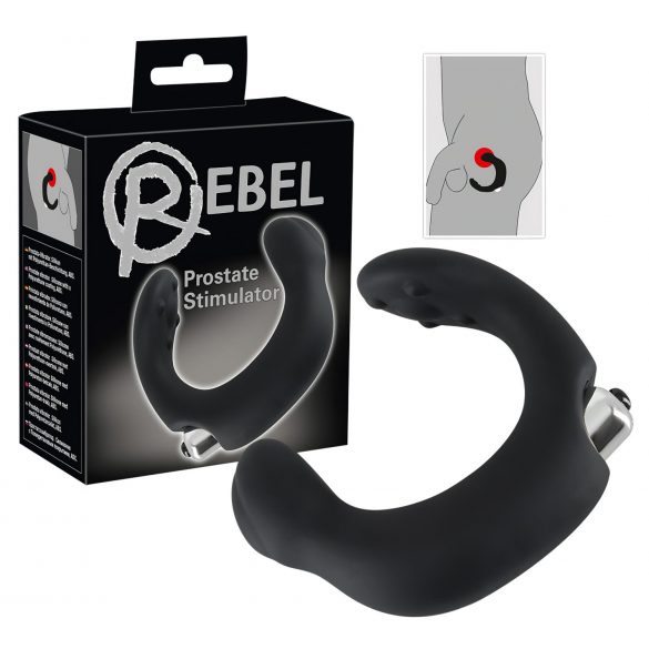 Vibrator prostatic curbat Rebel (negru)