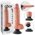 Vibrator King Cock 10 flexibil cu ventuză (25 cm) - natural