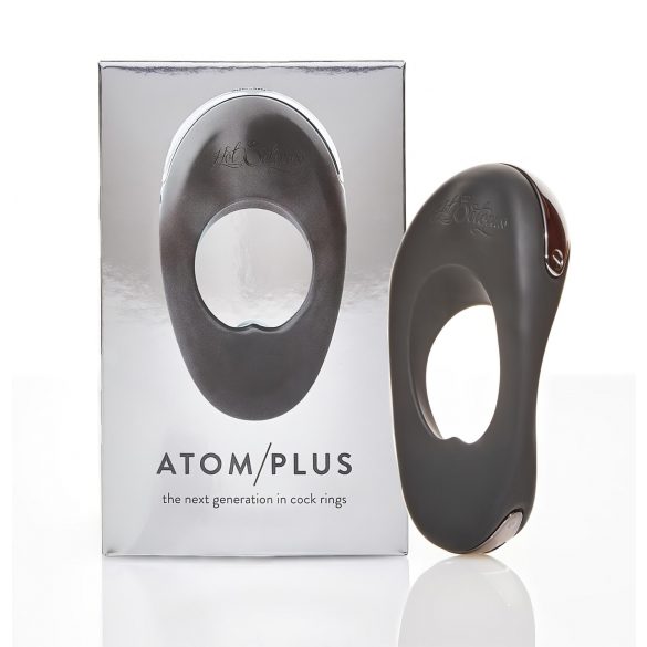 Atom Plus - inel vibrator dublu pentru penis (negru)