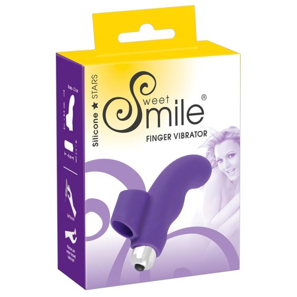 Vibrator deget SMILE - silicon, ondulat (mov)