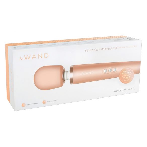 Le Wand Petite - vibrator de masaj exclusiv, reîncărcabil (aur roz)