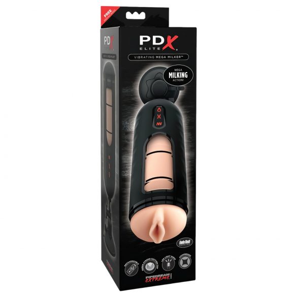 PDX Elite Mega Milker - masturbator vibrant pentru penis (negru)