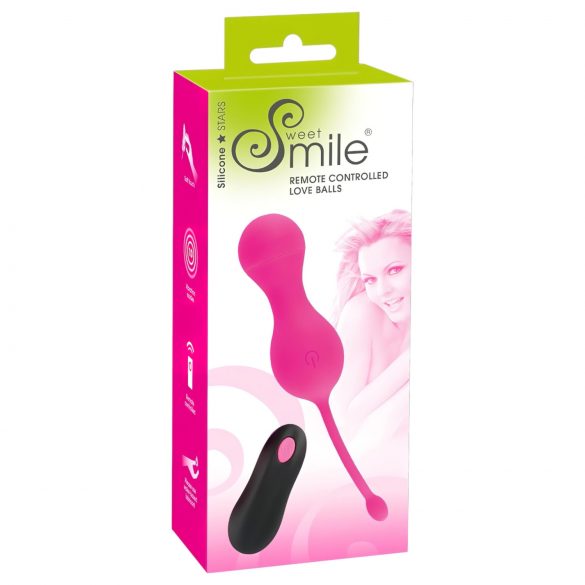 Bile vibratoare SMILE Love - ou vibrativ cu acumulator și radio (roz)