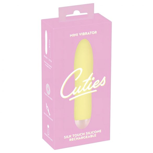 Cuties Mini Yellow - vibrator în formă de baton din silicon, cu acumulator (galben)