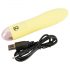 Cuties Mini Yellow - vibrator în formă de baton din silicon, cu acumulator (galben)