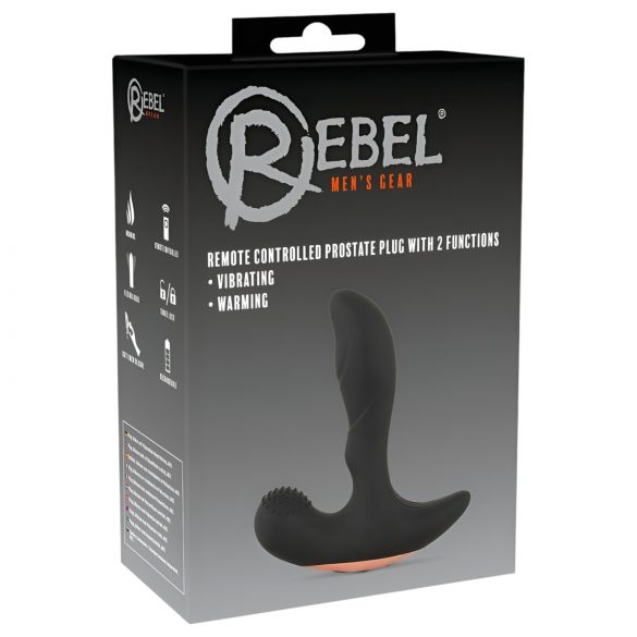 Vibrator prostatic încălzitor Rebel cu radio (negru)