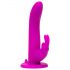 Vibrator strap-on Happyrabbit cu urechi de iepure (mov)