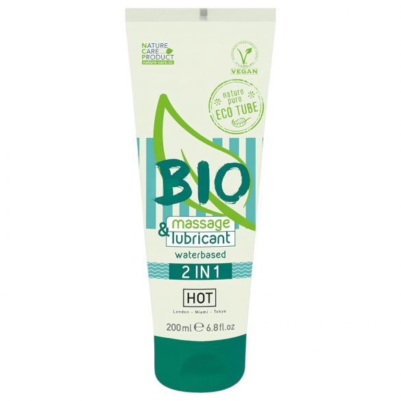 HOT Bio 2IN1 - lubrifiant și gel de masaj pe bază de apă (200ml)