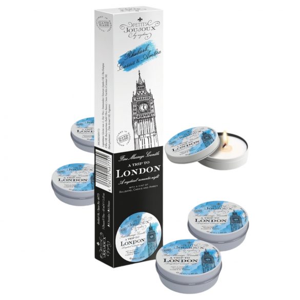 Petits Joujoux London lumânări de masaj - rubarbă și ambră (5x43ml)