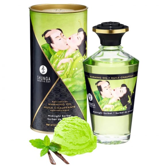 Ulei de masaj încălzitor Shunga - sorbet de miezul nopții (100ml)