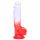 Sunfo - dildo cu ventuză, formă anatomică - 21cm (transparent-roșu)