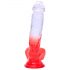 Sunfo - dildo cu ventuză, formă anatomică - 21cm (transparent-roșu)