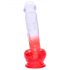 Sunfo - dildo cu ventuză, formă anatomică - 21cm (transparent-roșu)