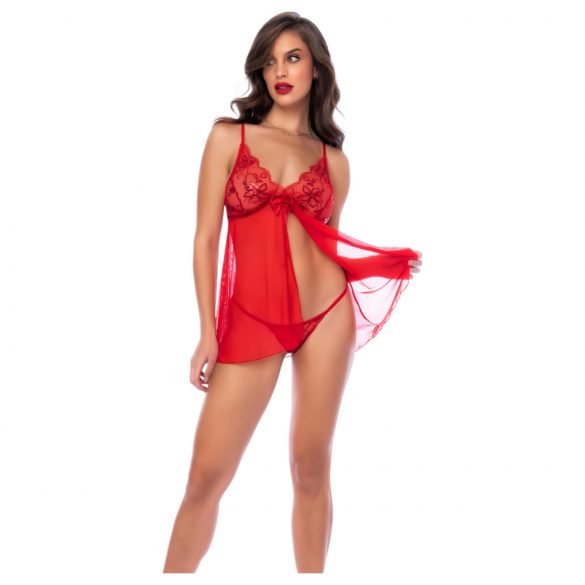 Mapalé - babydoll din dantelă și tanga (roșu) - L/XL