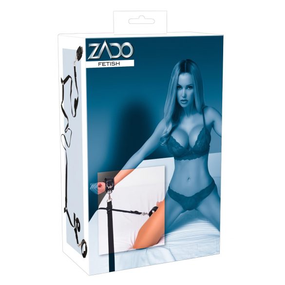 ZADO - Set de legături din piele pentru pat (negru)