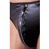 Svenjoyment - tanga masculin lucios cu fermoar și strasuri (negru)  - XL