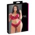 Cottelli Plus Size - set sutien din dantelă moale (roșu) - 4XL