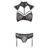 Cottelli - set sutien din dantelă cu guler (negru)