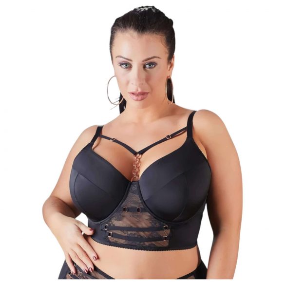 Cottelli Plus Size - sutien cu dantelă și bretele (negru) - 90D