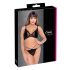 Cottelli - set sutien cu inserții dantelă, transparent (negru)