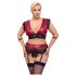 Cottelli Bondage Plus Size - set sutien din dantelă (roșu-negru)