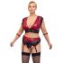 Cottelli Bondage Plus Size - set sutien din dantelă (roșu-negru)