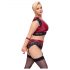 Cottelli Bondage Plus Size - set sutien din dantelă (roșu-negru)