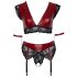 Cottelli Bondage Plus Size - set sutien din dantelă (roșu-negru)