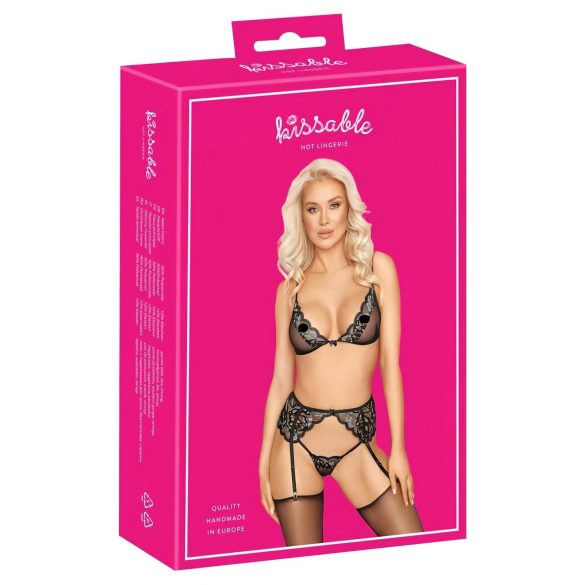 Set de lenjerie Kissable (negru)