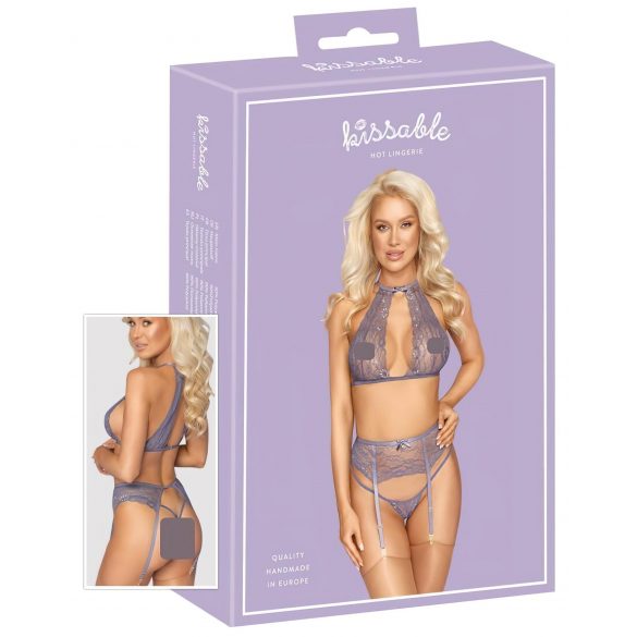 Kissable - set lenjerie din dantelă (mov) - L/XL