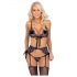 Set de sutien Kissable - brodat roz-mov (negru)