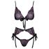 Set de sutien Kissable - brodat roz-mov (negru)