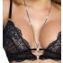 Abierta Fina - set sutien deschis din dantelă (negru) - XL