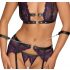 Set Lenjerie Cottelli Bondage cu Rețineri pentru Mâini (negru-violet)