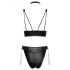 Cottelli Bondage - set sutien lucios cu bride de mână (negru) - L