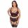 Cottelli Plus Size - set lenjerie cu sutien și portjartier (negru-roșu)