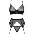 Set de sutien Obsessive Chemeris cu portjartier (negru)