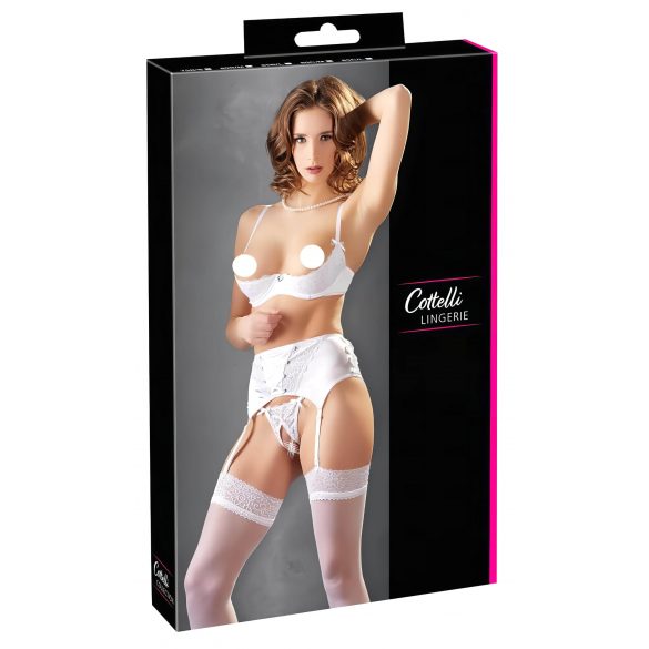 Cottelli - set push-up dantelat cu șireturi (alb) - 85B/L