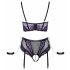 Set sutien Cottelli Bondage cu legături pentru mâini (negru-violet)