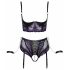 Set Cottelli Bondage - Sutien cu manșete (negru-violet) - XL