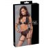 Cottelli Bondage - Set sutien cu inserție din plasă (negru) - XL