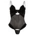 Cottelli - Body din catifea, ajustabil (negru) - 80C/M