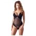 Cottelli - Body din catifea, ajustabil (negru) - 85C/L