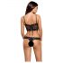 Obsessive Alluria - body din dantelă cu flori (negru)