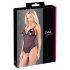 Cottelli - body negru din dantelă cu perle, deschis - XL