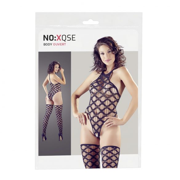 Set body și ciorapi cu model ondulat NO:XQSE - negru (S-L)