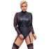 Cottelli Bondage Plus Size - body cu mâneci din dantelă (negru) - 2XL