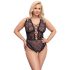 Cottelli Curves Plus Size - body transparent cu model (negru)