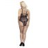 Cottelli Curves Plus Size - body transparent cu model (negru)